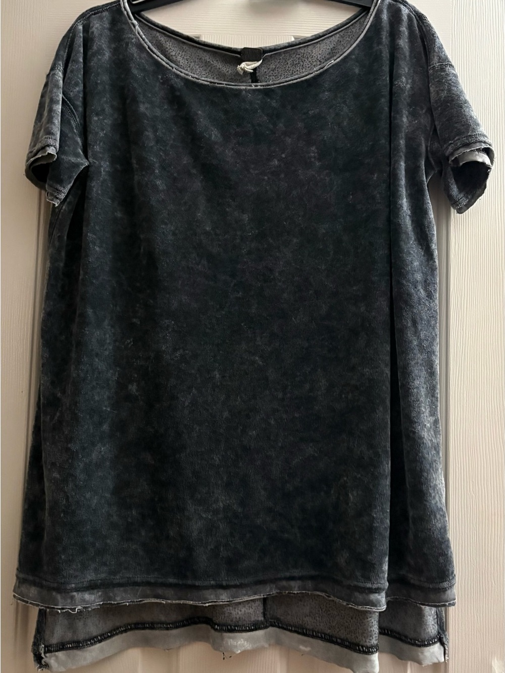 We The Free Washed Short Sleeve Layered Hem Tunic